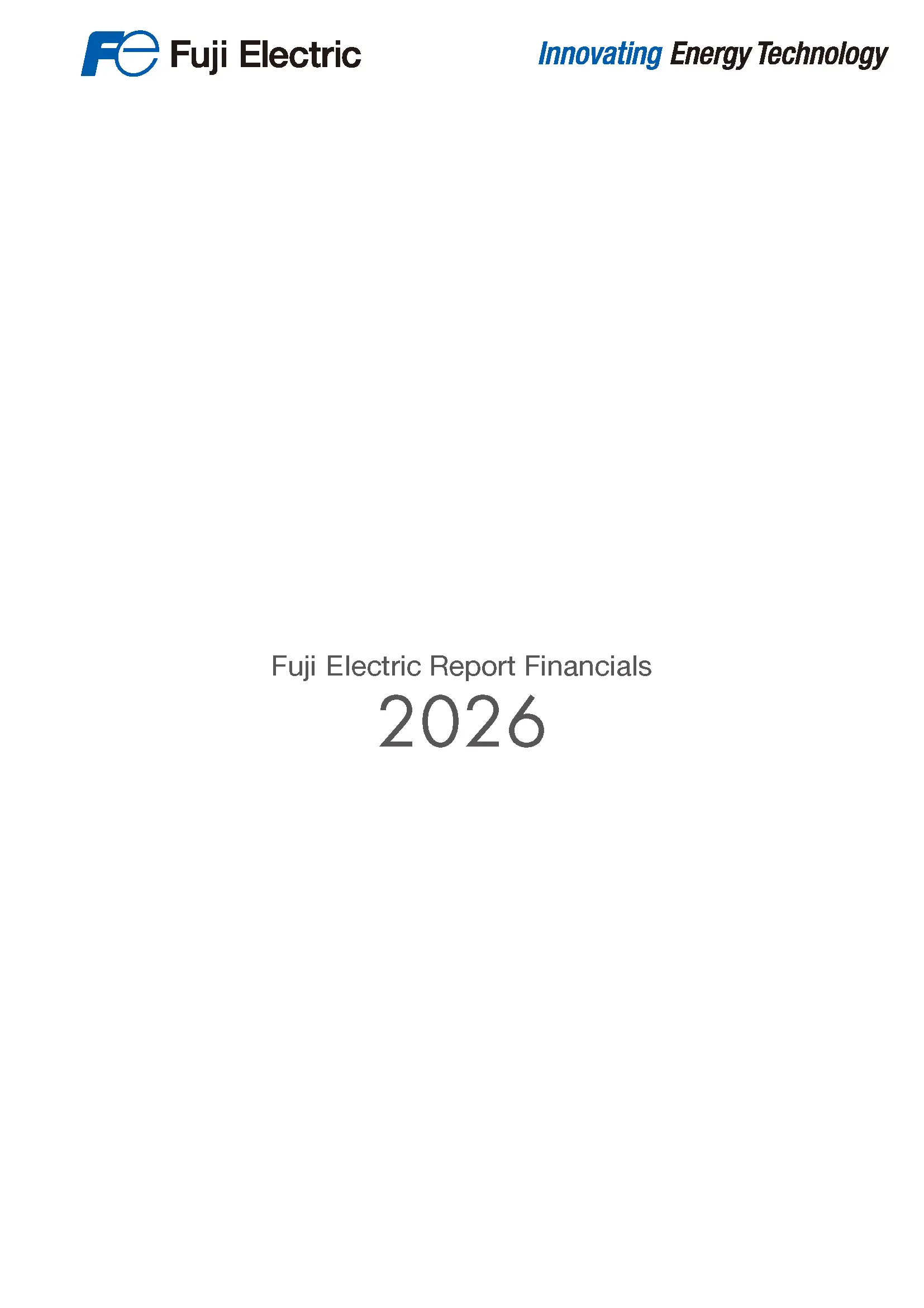 ภาพหน้าปกรายงานทางการเงินของฟูจิ อิเล็กทริก ปี 2026